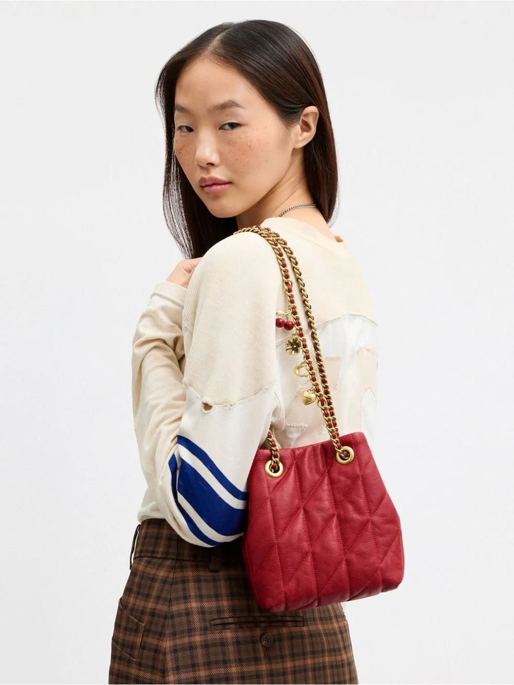 NWT 🍒 Coach Poppy Jade Drawstring Bag With Quilting
